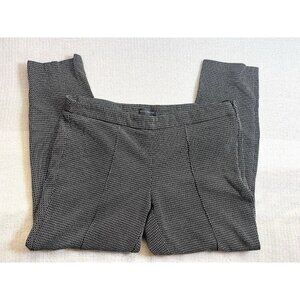 Willi‎ Smith Black Print Women's Pants 12 Cotton Blend Zip Waist Straight Leg